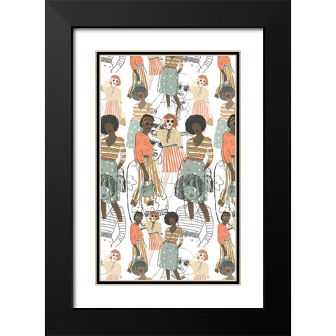 Fashion Vignette Collection E Black Modern Wood Framed Art Print with Double Matting by Vess, June Erica