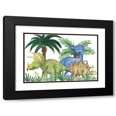 Dino Buddies Collection A Black Modern Wood Framed Art Print with Double Matting by Douglas, Jamie