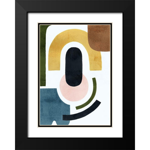 Shifting Shapes Collection B Black Modern Wood Framed Art Print with Double Matting by Popp, Grace