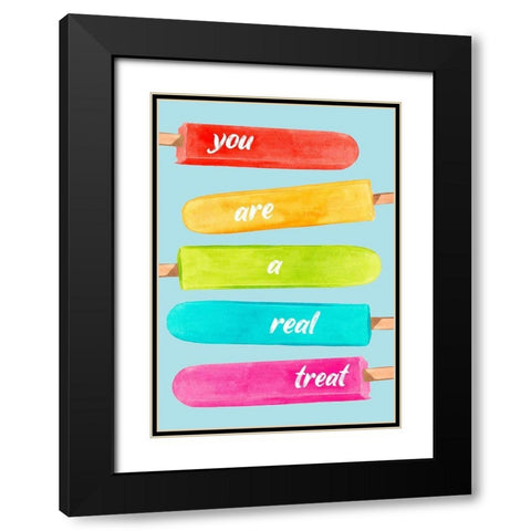 Popsicle Summer Collection B Black Modern Wood Framed Art Print with Double Matting by Popp, Grace