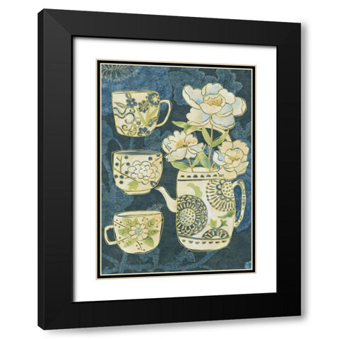 Oolong Collection B Black Modern Wood Framed Art Print with Double Matting by Zarris, Chariklia