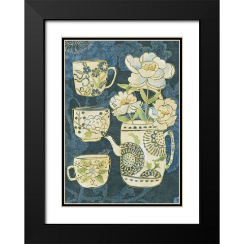 Oolong Collection B Black Modern Wood Framed Art Print with Double Matting by Zarris, Chariklia