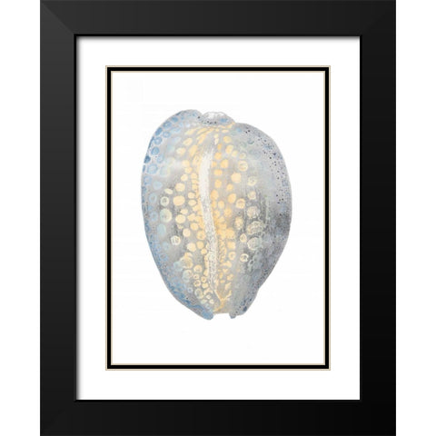 Silver Foil Shell II with Hand Color Black Modern Wood Framed Art Print with Double Matting by Vision Studio