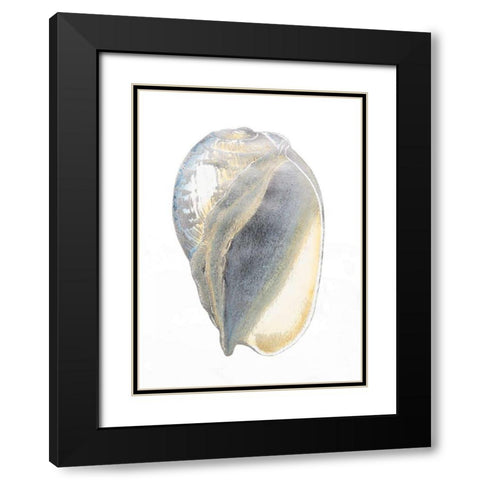 Silver Foil Shell IV with Hand Color Black Modern Wood Framed Art Print with Double Matting by Vision Studio