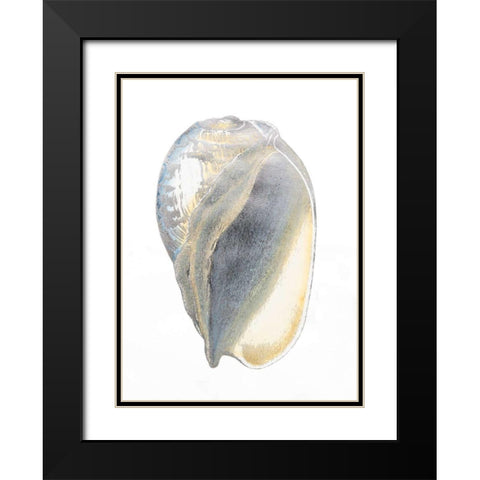 Silver Foil Shell IV with Hand Color Black Modern Wood Framed Art Print with Double Matting by Vision Studio