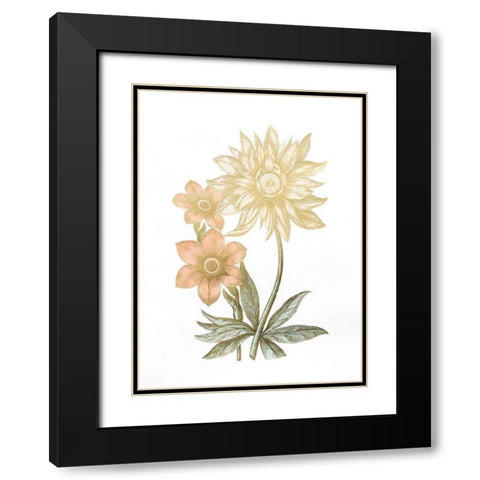 Gold Foil Chintz I with Hand Color Black Modern Wood Framed Art Print with Double Matting by Vision Studio