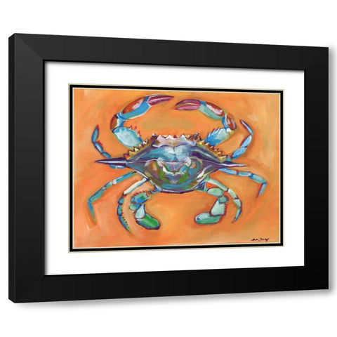 Blue Crab Black Modern Wood Framed Art Print with Double Matting by Seay, Anne