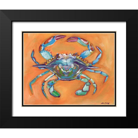 Blue Crab Black Modern Wood Framed Art Print with Double Matting by Seay, Anne