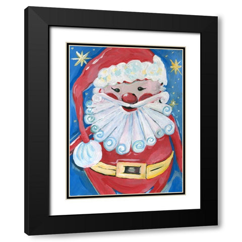 Santa Black Modern Wood Framed Art Print with Double Matting by Seay, Anne