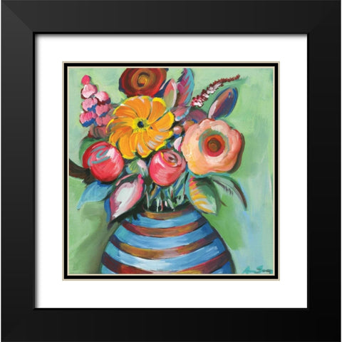 Bouquet Black Modern Wood Framed Art Print with Double Matting by Seay, Anne