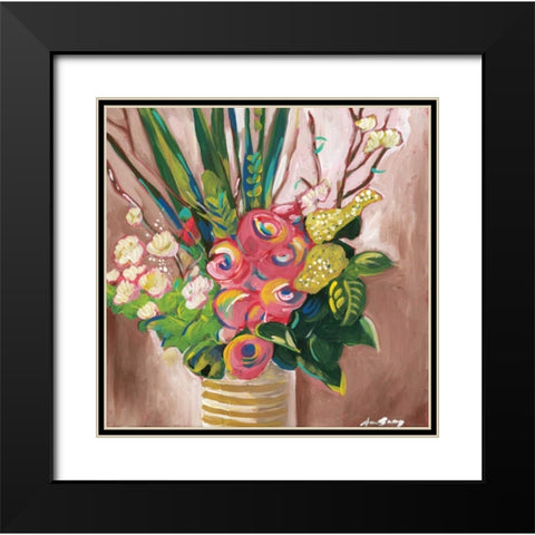 Floral Arrangement Black Modern Wood Framed Art Print with Double Matting by Seay, Anne