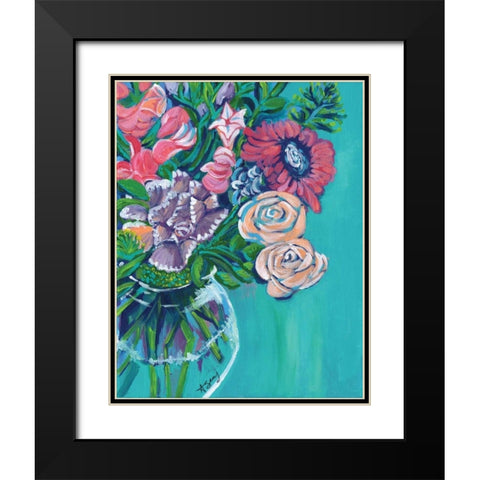 Flower Vase Black Modern Wood Framed Art Print with Double Matting by Seay, Anne