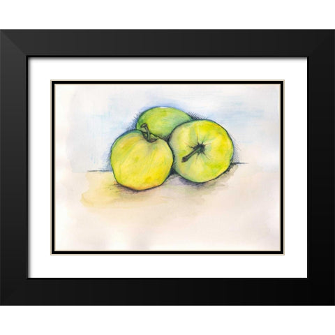Apples Black Modern Wood Framed Art Print with Double Matting by Seay, Anne