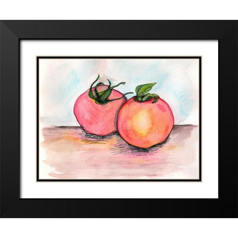 Tomatoes Black Modern Wood Framed Art Print with Double Matting by Seay, Anne