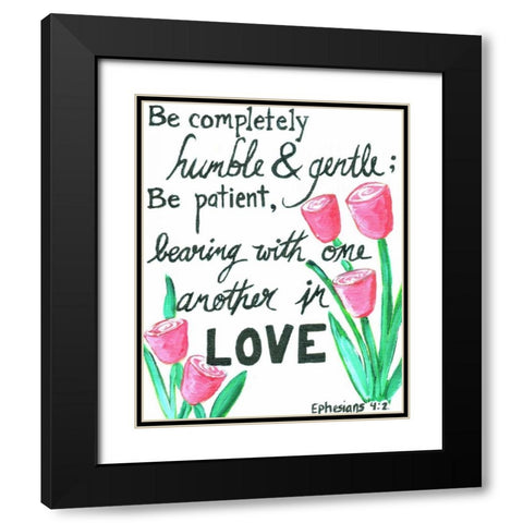 Love Tulips Black Modern Wood Framed Art Print with Double Matting by Seay, Anne