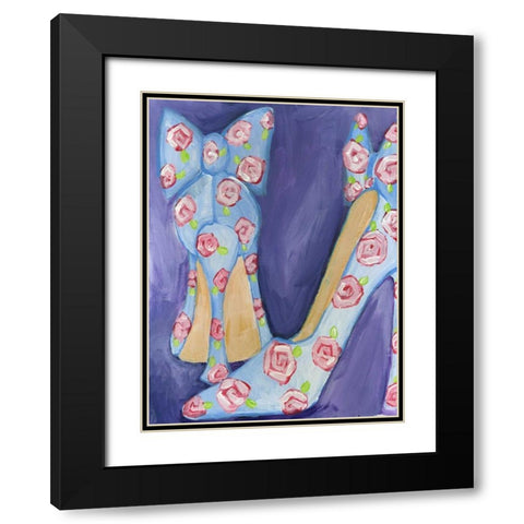 Shoes Black Modern Wood Framed Art Print with Double Matting by Seay, Anne
