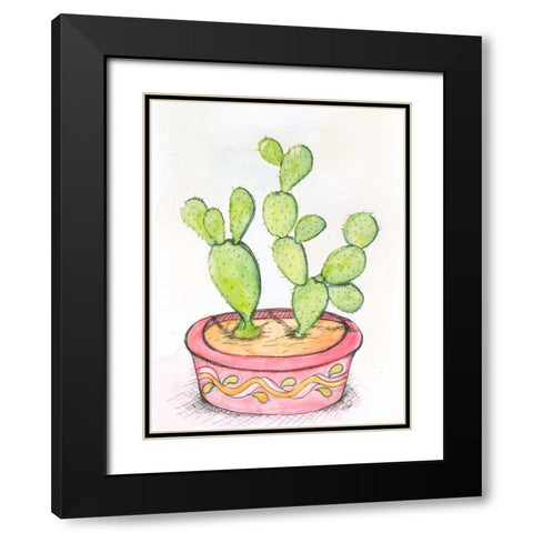 Cactus Black Modern Wood Framed Art Print with Double Matting by Seay, Anne