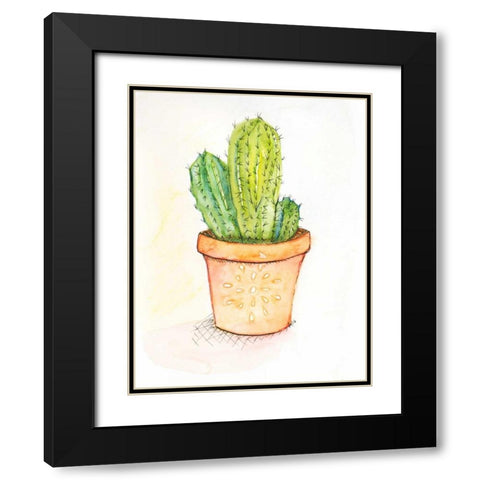 Cactus II Black Modern Wood Framed Art Print with Double Matting by Seay, Anne