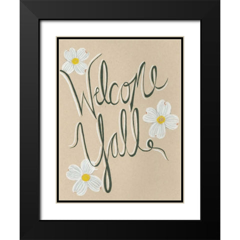 Welcome Black Modern Wood Framed Art Print with Double Matting by Seay, Anne