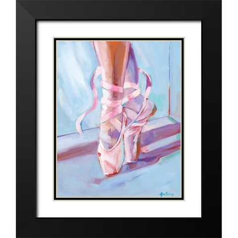 Ballet Shoes Black Modern Wood Framed Art Print with Double Matting by Seay, Anne