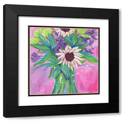 Flowers Black Modern Wood Framed Art Print with Double Matting by Seay, Anne