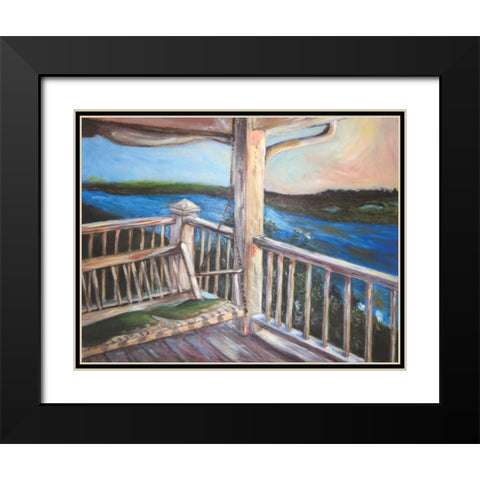 Porch Black Modern Wood Framed Art Print with Double Matting by Seay, Anne