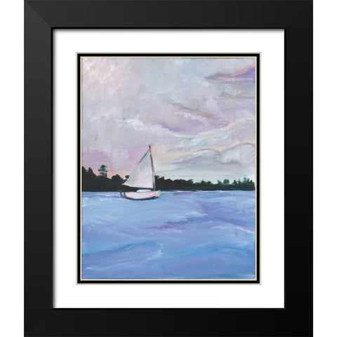 Sailboat Black Modern Wood Framed Art Print with Double Matting by Seay, Anne