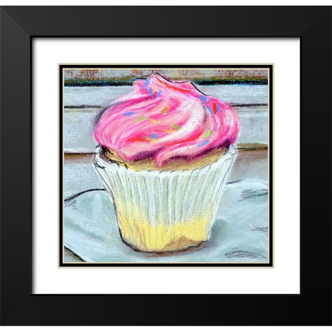 Cupcake Black Modern Wood Framed Art Print with Double Matting by Seay, Anne