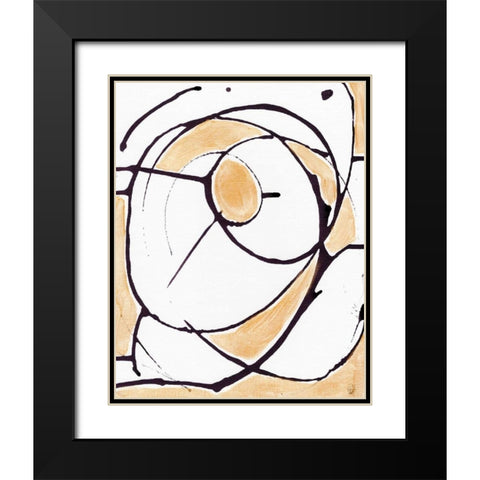Abstract Gold II Black Modern Wood Framed Art Print with Double Matting by Seay, Anne