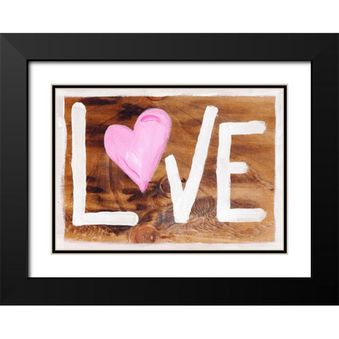Border with Love Black Modern Wood Framed Art Print with Double Matting by Seay, Anne