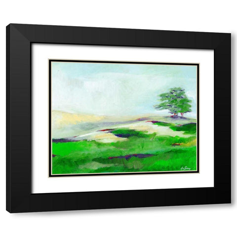 Fog Mountains Black Modern Wood Framed Art Print with Double Matting by Seay, Anne