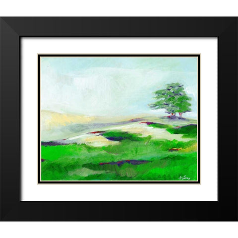 Fog Mountains Black Modern Wood Framed Art Print with Double Matting by Seay, Anne