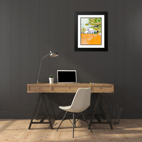 Hilltop House Black Modern Wood Framed Art Print with Double Matting by Seay, Anne