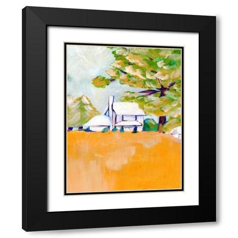 Hilltop House Black Modern Wood Framed Art Print with Double Matting by Seay, Anne