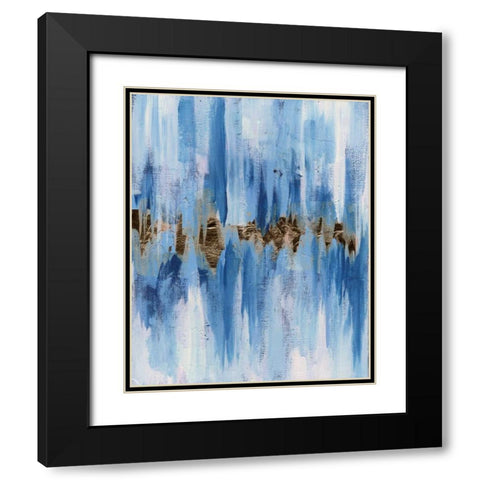 Abstract Blue II Black Modern Wood Framed Art Print with Double Matting by Seay, Anne