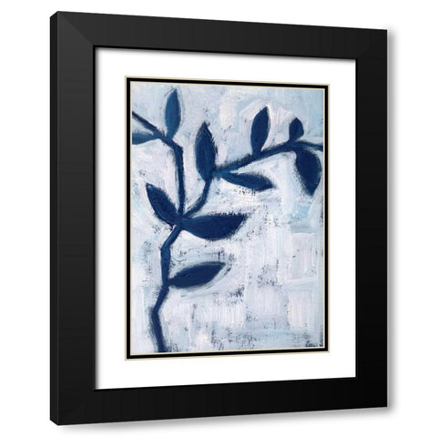 Blue and White I Black Modern Wood Framed Art Print with Double Matting by Seay, Anne