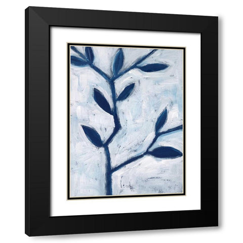 Blue and White II Black Modern Wood Framed Art Print with Double Matting by Seay, Anne