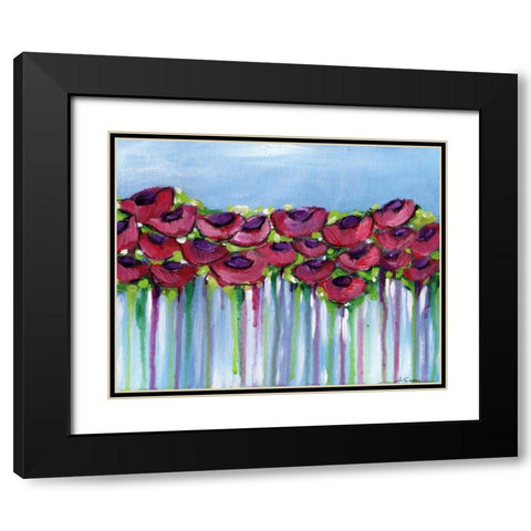 Poppy Dreaming II Black Modern Wood Framed Art Print with Double Matting by Seay, Anne