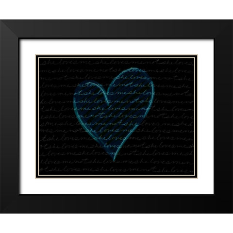 She Loves Me - Blue Black Modern Wood Framed Art Print with Double Matting by Seay, Anne