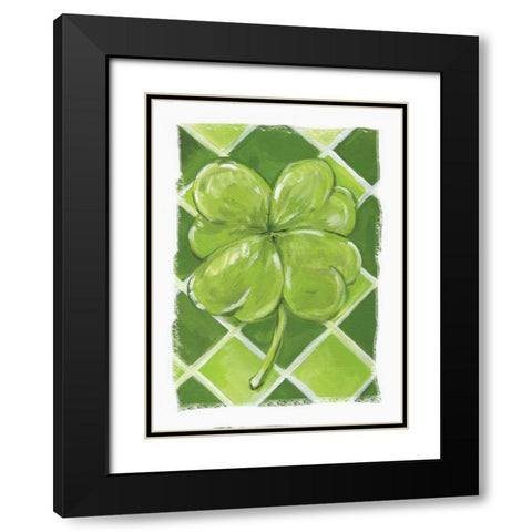 Lucky Clover Black Modern Wood Framed Art Print with Double Matting by Seay, Anne