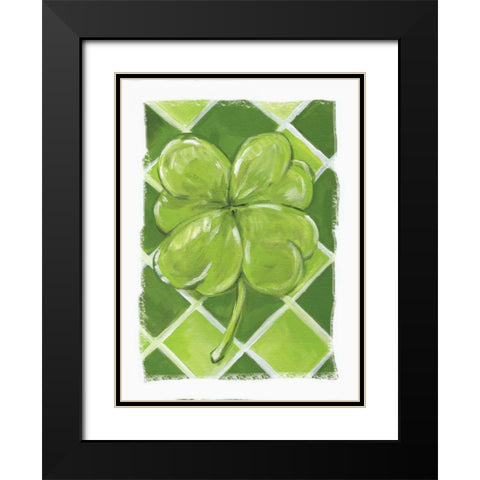 Lucky Clover Black Modern Wood Framed Art Print with Double Matting by Seay, Anne