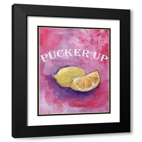 Pucker Up Black Modern Wood Framed Art Print with Double Matting by Seay, Anne