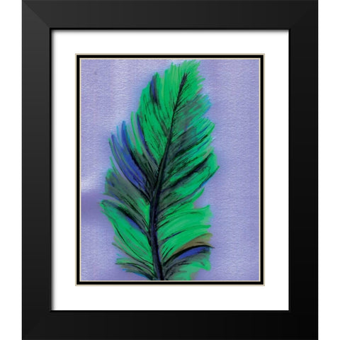 Feather Black Modern Wood Framed Art Print with Double Matting by Seay, Anne