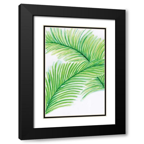 Palm Leaves Black Modern Wood Framed Art Print with Double Matting by Seay, Anne