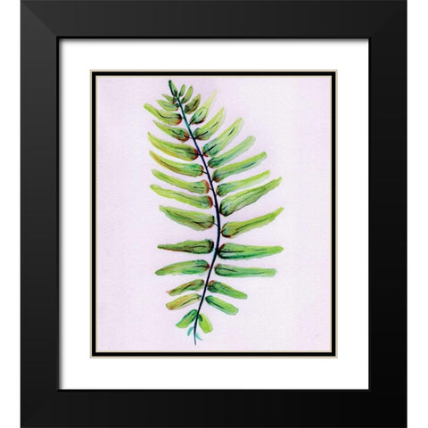Blue Fern Black Modern Wood Framed Art Print with Double Matting by Seay, Anne