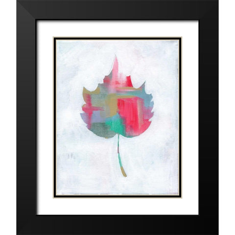 Leaf Abstract I Black Modern Wood Framed Art Print with Double Matting by Seay, Anne