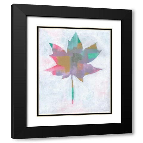 Leaf Abstract II Black Modern Wood Framed Art Print with Double Matting by Seay, Anne