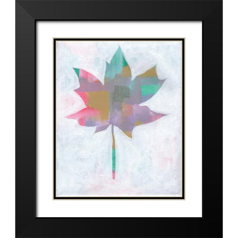 Leaf Abstract II Black Modern Wood Framed Art Print with Double Matting by Seay, Anne
