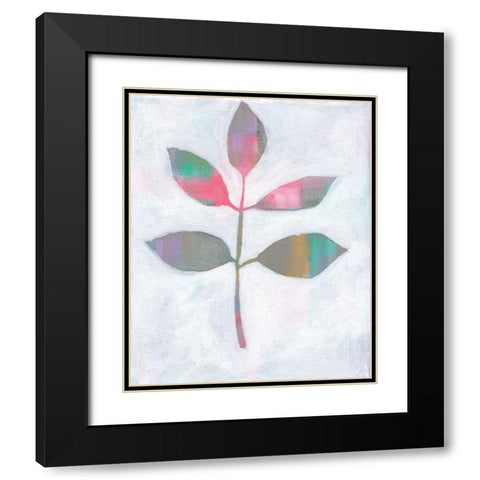 Leaf Abstract III Black Modern Wood Framed Art Print with Double Matting by Seay, Anne