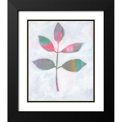 Leaf Abstract III Black Modern Wood Framed Art Print with Double Matting by Seay, Anne